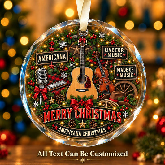 Americana Personalized Glass Ornament | 5To9Vibe