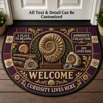 Ammonite Collector Personalized Half Round Mat | 5To9Vibe