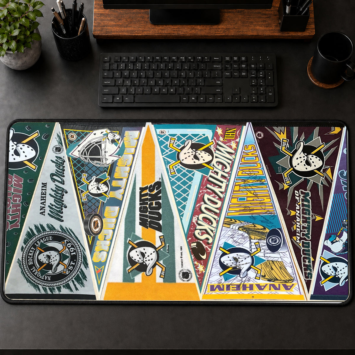 All Hockey Teams Vintage Pennant Anniversary For Fans Desk Mat Mouse Pad Trending - 5to9vibe