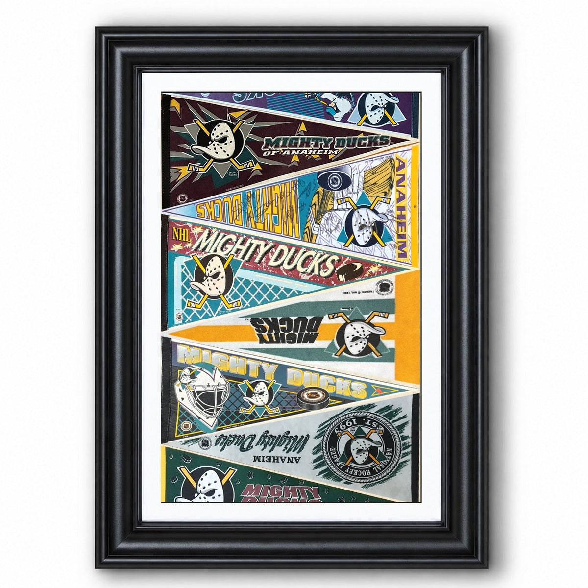 All Hockey Teams Vintage Pennant Anniversary For Fans No Frame Vertical Poster - 5to9vibe
