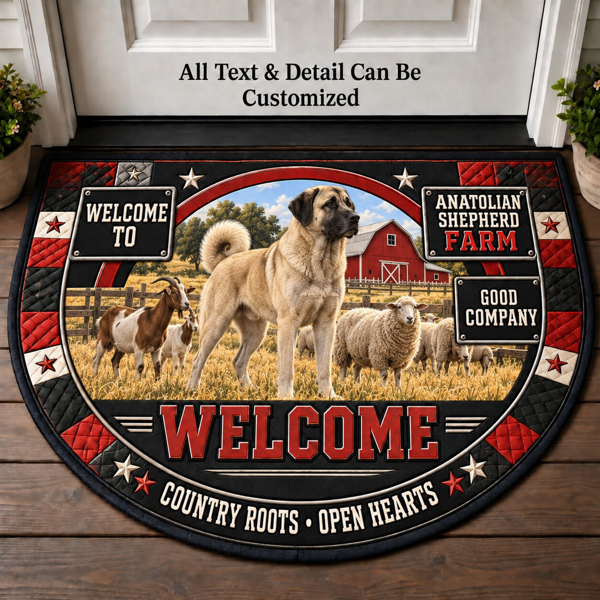 Anatolian Shepherd Farm Personalized Half Round Mat | 5To9Vibe