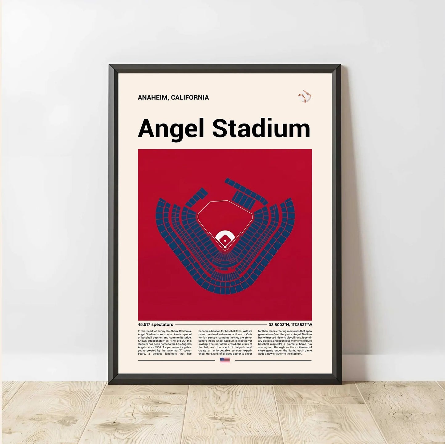 Baseball Stadium Seating Diagram - Vertical Poster - 5to9vibe