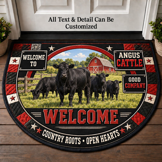 Angus Cattle Personalized Half Round Mat | 5To9Vibe