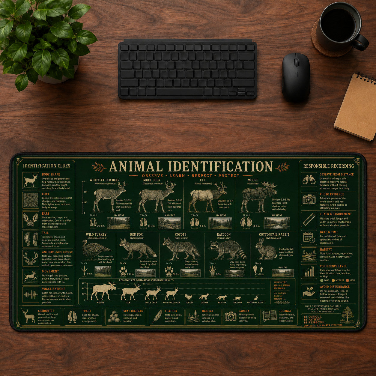 Animal Identification Desk Mat Mouse Pad | 5To9Vibe