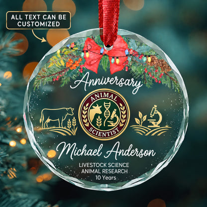 Animal Scientists Personalized Glass Ornament | 5To9Vibe
