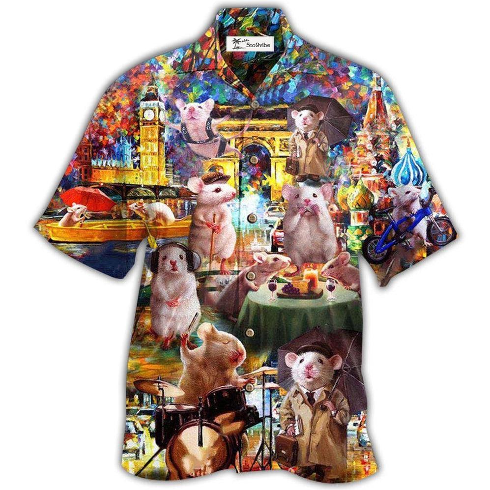 Hawaiian Shirt / Adults / S Hamster Animals Traveling Around The World - Hawaiian Shirt 