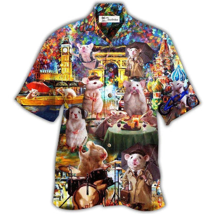 Hawaiian Shirt / Adults / S Hamster Animals Traveling Around The World - Hawaiian Shirt 