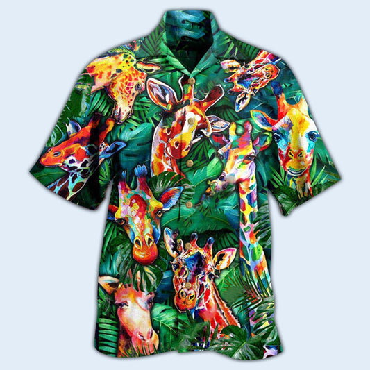 Giraffe Living The High Life - Hawaiian Shirt 