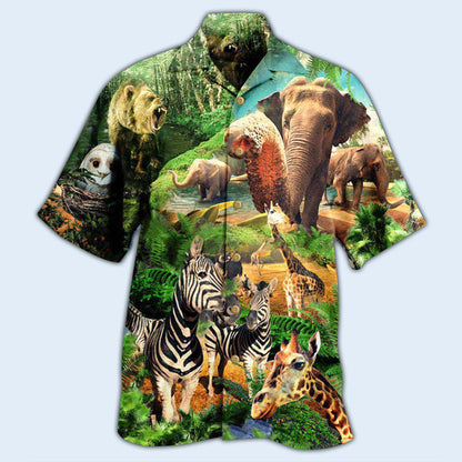 Animals Love And Conserve Our Wildlife and Diversity - Hawaiian Shirt 