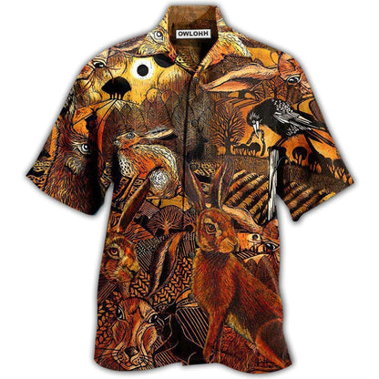 Hawaiian Shirt / Adults / S Animals Spooky Hares On The Fields - Hawaiian Shirt 