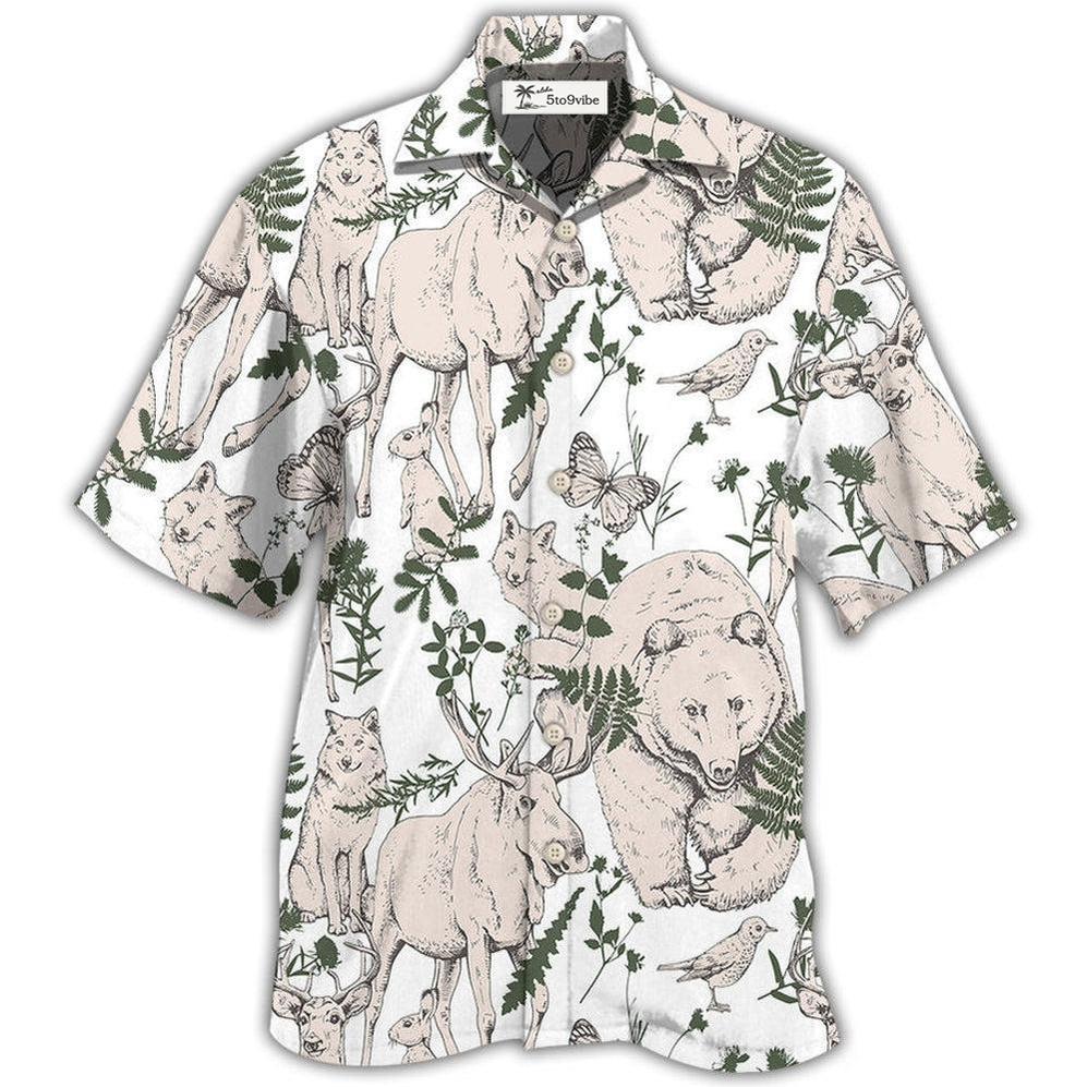 Hawaiian Shirt / Adults / S Animals Wild Animals Forest Basic Style - Hawaiian Shirt 