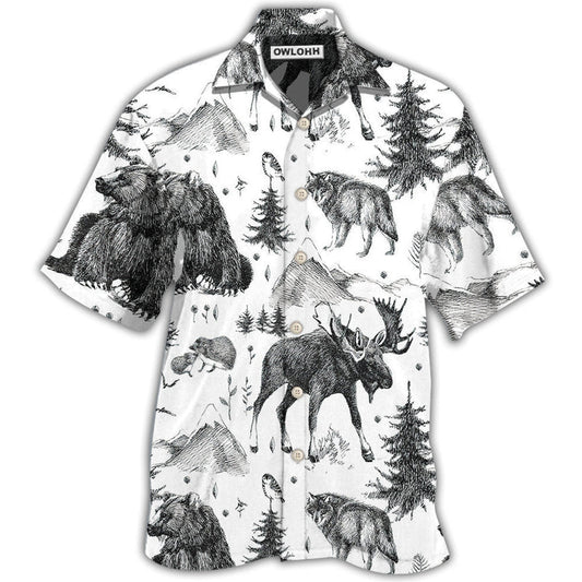 Hawaiian Shirt / Adults / S Animals Wild Black And White - Hawaiian Shirt 