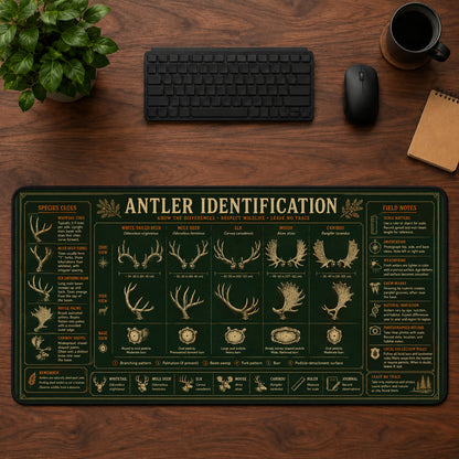 Antler Identification Desk Mat Mouse Pad | 5To9Vibe