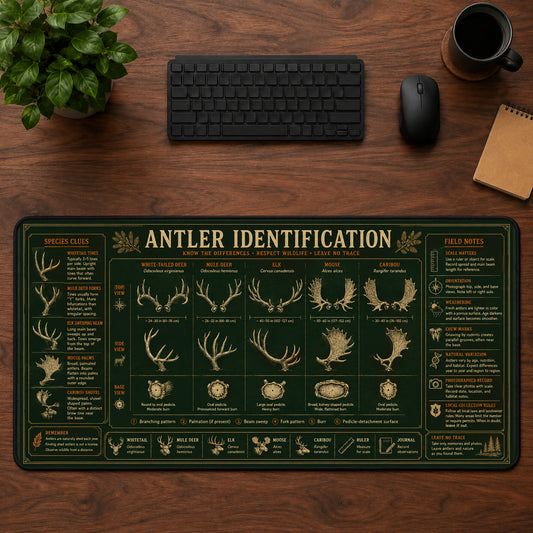 Antler Identification Desk Mat Mouse Pad | 5To9Vibe