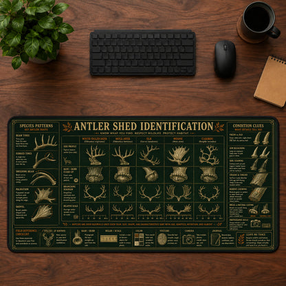 Antler Shed Identification Desk Mat Mouse Pad | 5To9Vibe
