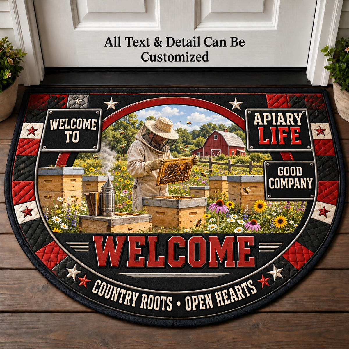 Apiary Life Personalized Half Round Mat | 5To9Vibe