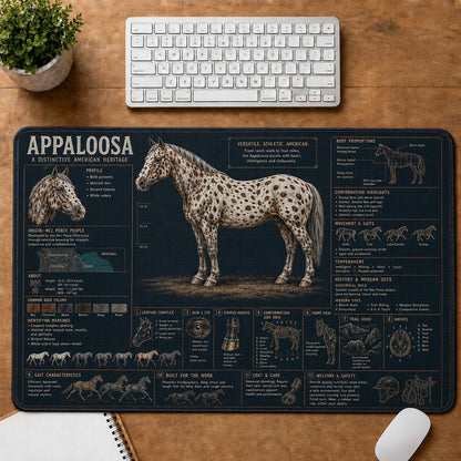 Appaloosa Horse Horse and Equestrian Visual Guide Desk Mat | 5To9Vibe