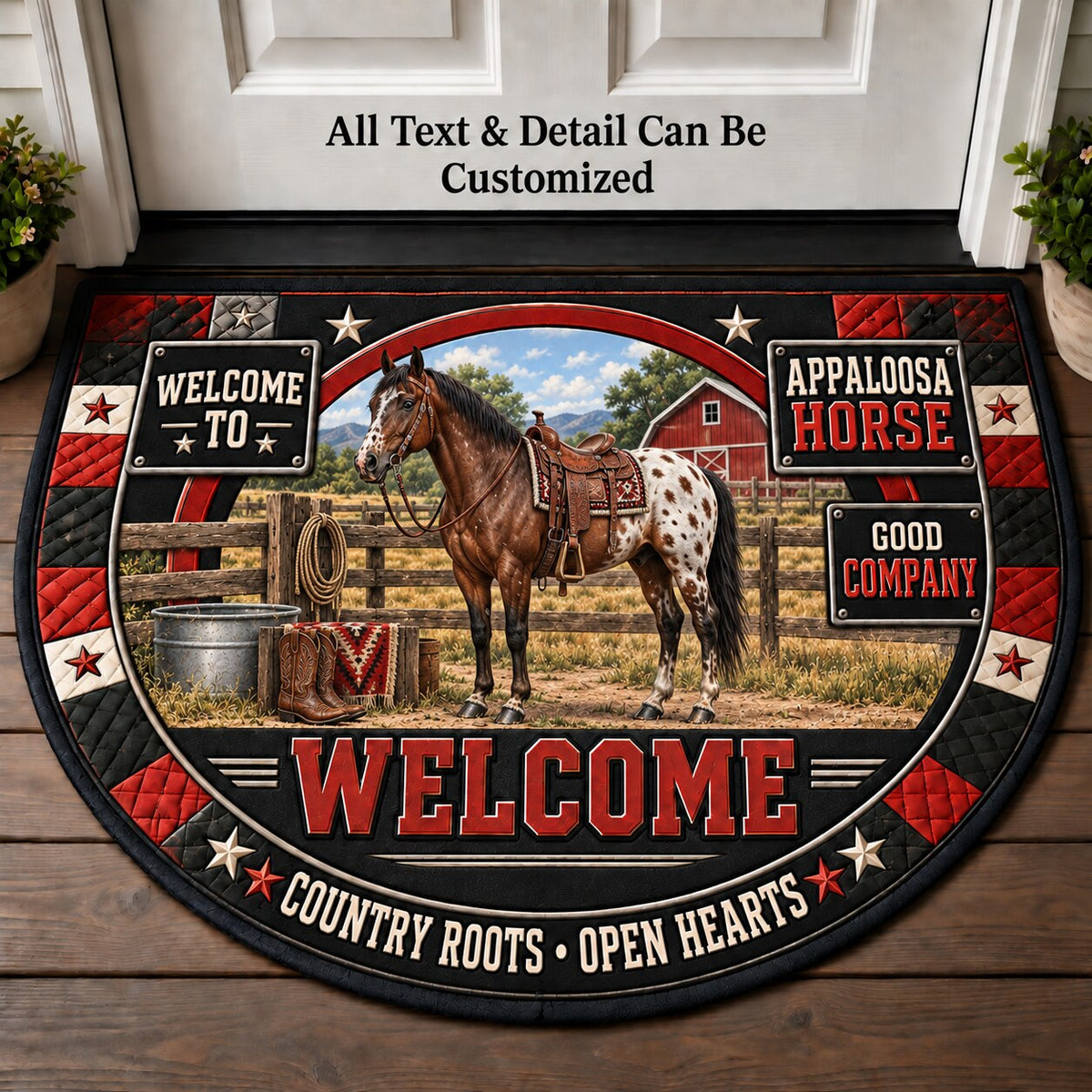 Appaloosa Horse Personalized Half Round Mat | 5To9Vibe