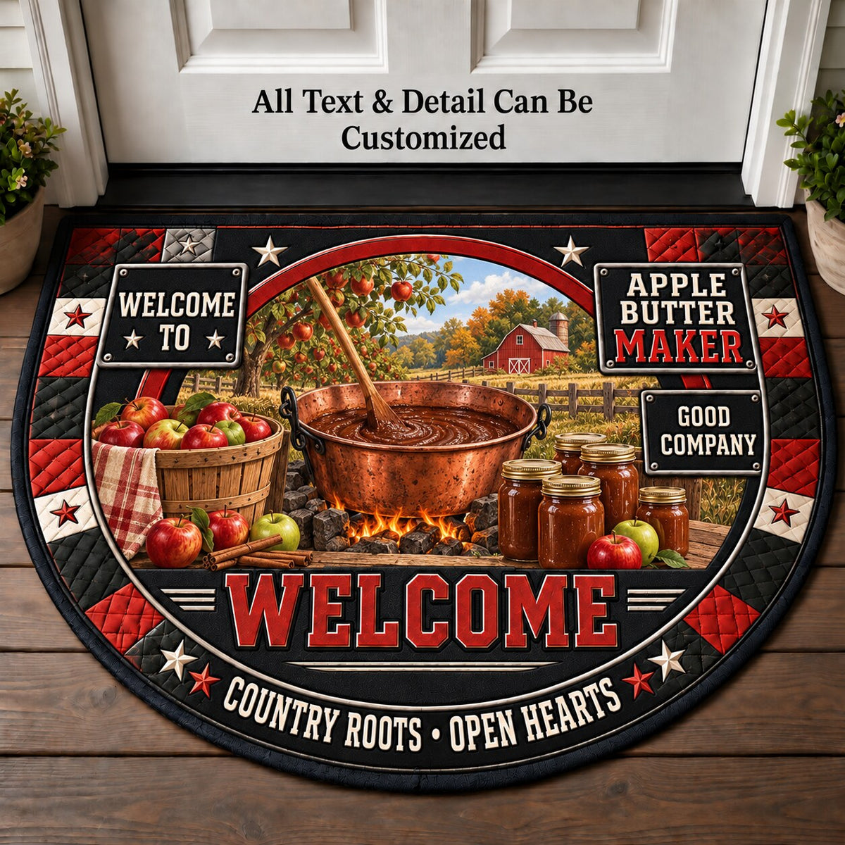Apple Butter Maker Personalized Half Round Mat | 5To9Vibe