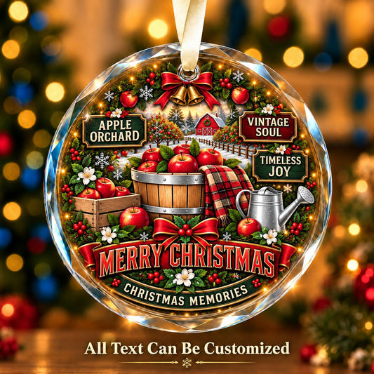 Apple Orchard Personalized Glass Ornament | 5To9Vibe