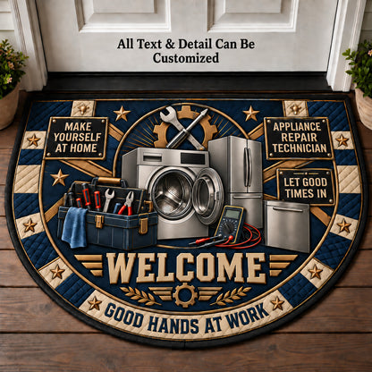 Appliance Repair Technician Personalized Half Round Mat | 5To9Vibe