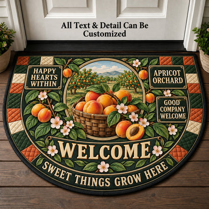 Apricot Orchard Personalized Half Round Mat | 5To9Vibe