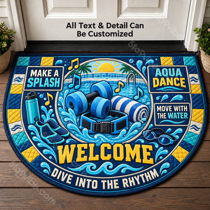 Aqua Dance Personalized Half Round Mat | 5To9Vibe