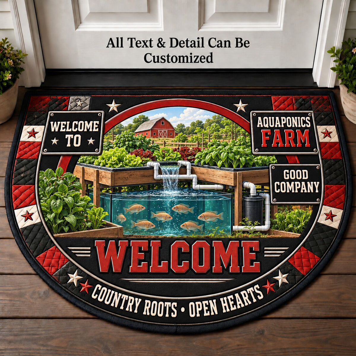 Aquaponics Farm Personalized Half Round Mat | 5To9Vibe