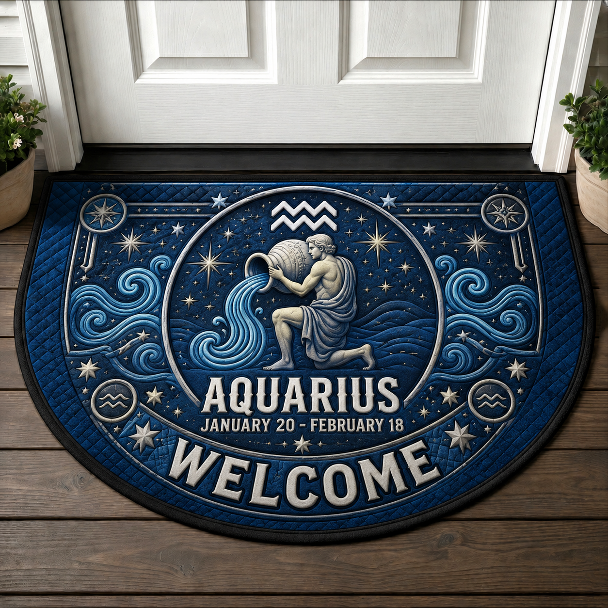 Gemini Zodiac Welcome Mat - Twin Astrology Celestial Welcome Doormat - 5to9vibe