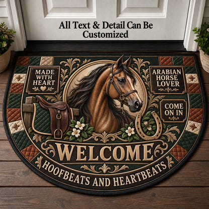 Arabian Horse Lover Personalized Half Round Mat | 5To9Vibe