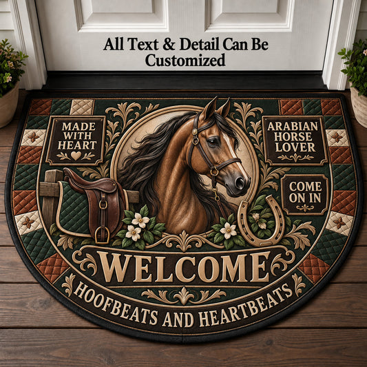 Arabian Horse Lover Personalized Half Round Mat | 5To9Vibe