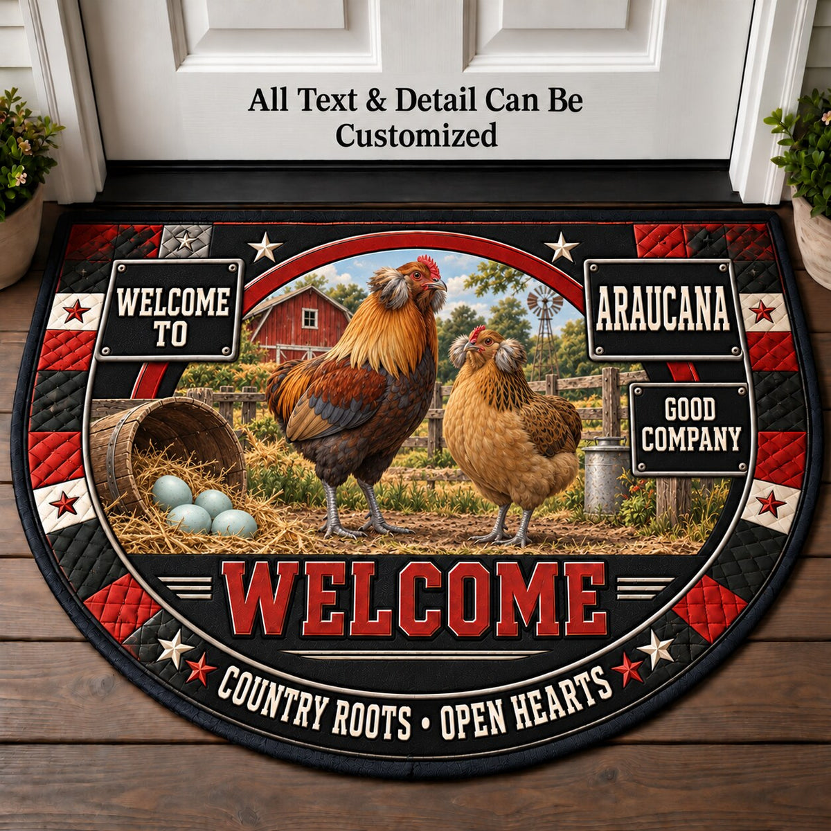 Araucana Personalized Half Round Mat | 5To9Vibe