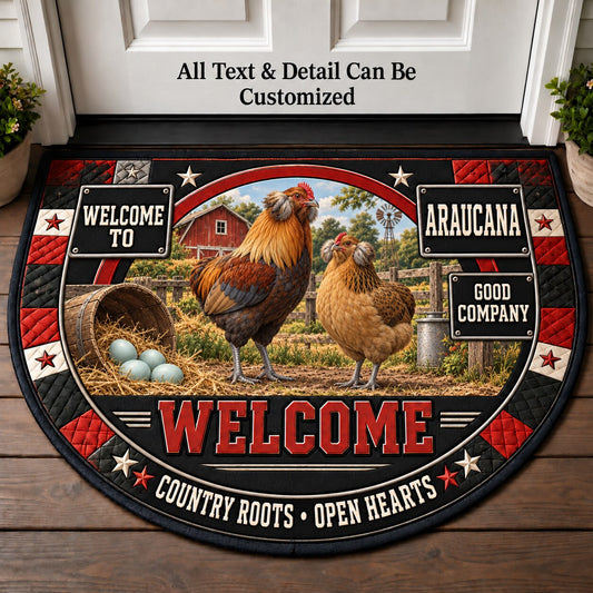 Araucana Personalized Half Round Mat | 5To9Vibe