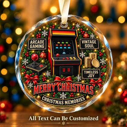 Arcade Gaming Personalized Glass Ornament | 5To9Vibe