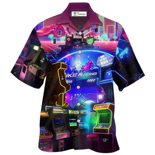 Hawaiian Shirt / Adults / S Game Arcade Gaming Make Me Happy - Hawaiian Shirt 