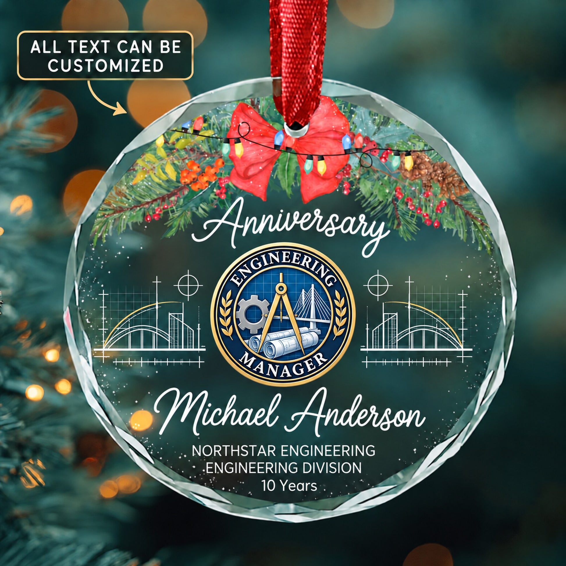 Architectural and Engineering Managers Personalized Glass Ornament | 5To9Vibe