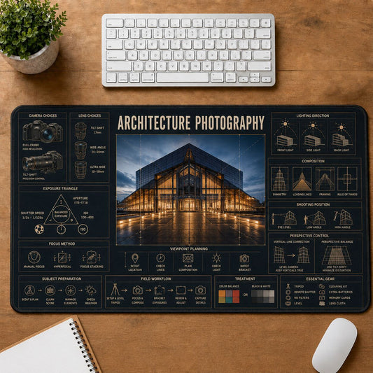Architecture Photography Creative Reference Guide Desk Mat | 5To9Vibe