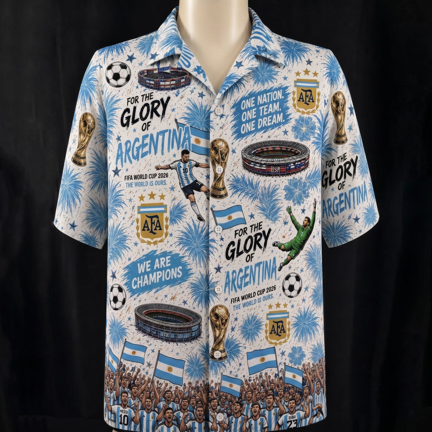 All Teams World Cup 2026 Champion USA Football Soccer Unisex Button-Up Hawaiian Shirt For Men & Women