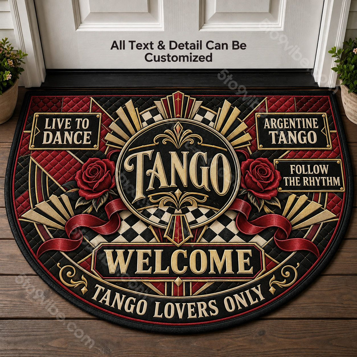 Argentine Tango Personalized Half Round Mat | 5To9Vibe