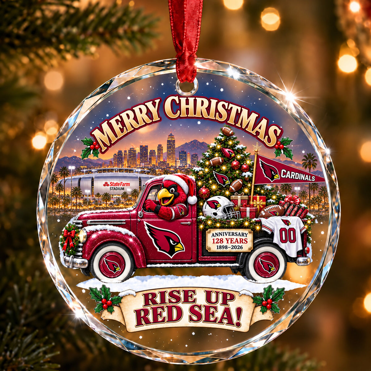 Football team Style 01 Glass Ornament mockup | 5To9Vibe