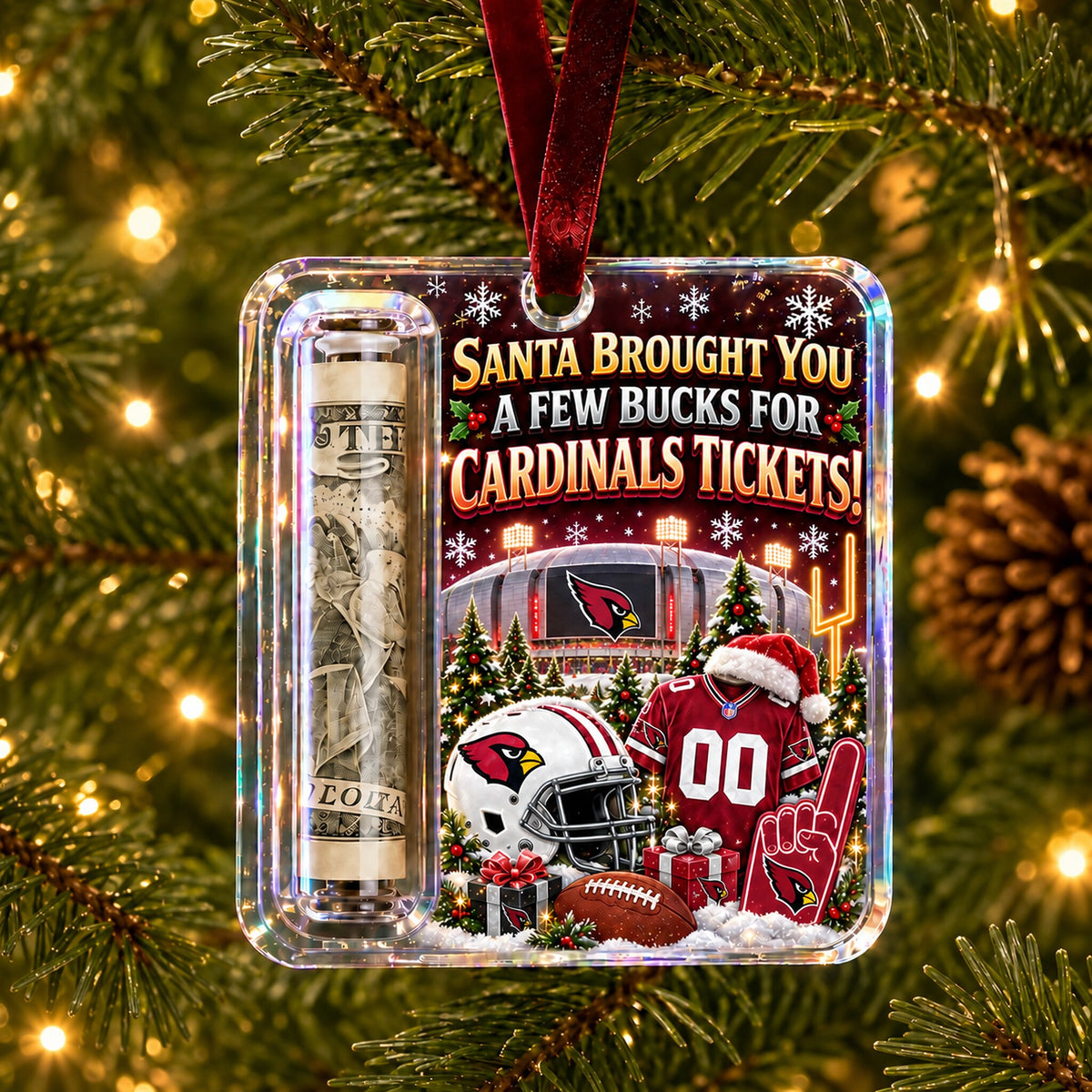 All Football Teams Christmas Money Holder Glass Ornament - 5to9vibe