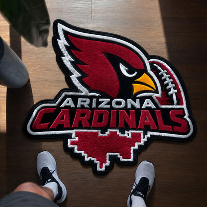 All Football Teams Logo Trophy City Map Football Fan Custom Shape Rug Print Premium Welcome Mat Washable Black Border Personalized Football Custom Shape Rug