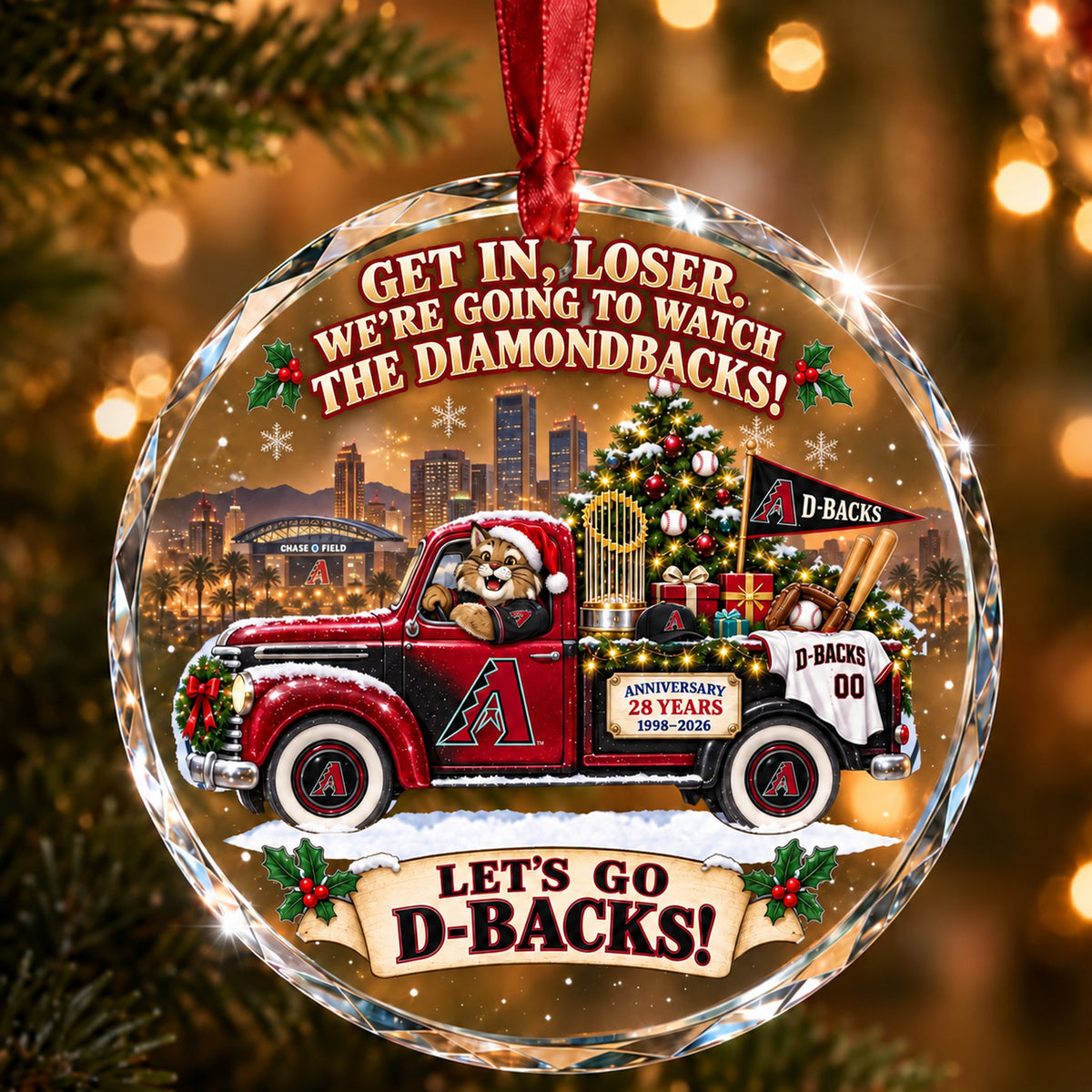 Baseball team Style 01 Glass Ornament mockup | 5To9Vibe