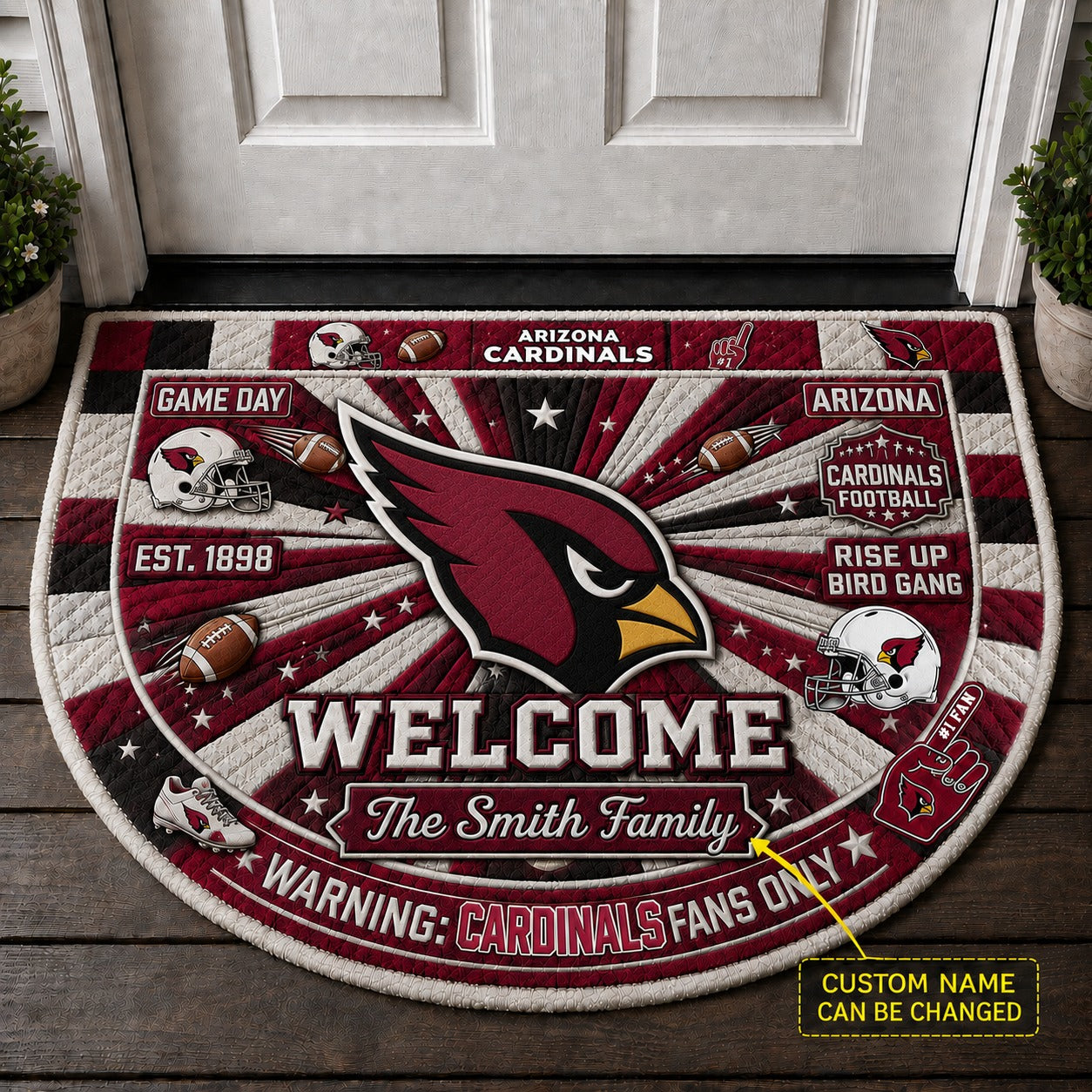 Official-Inspired Football Fan Custom Premium Welcome Mat – Personalized Doormat