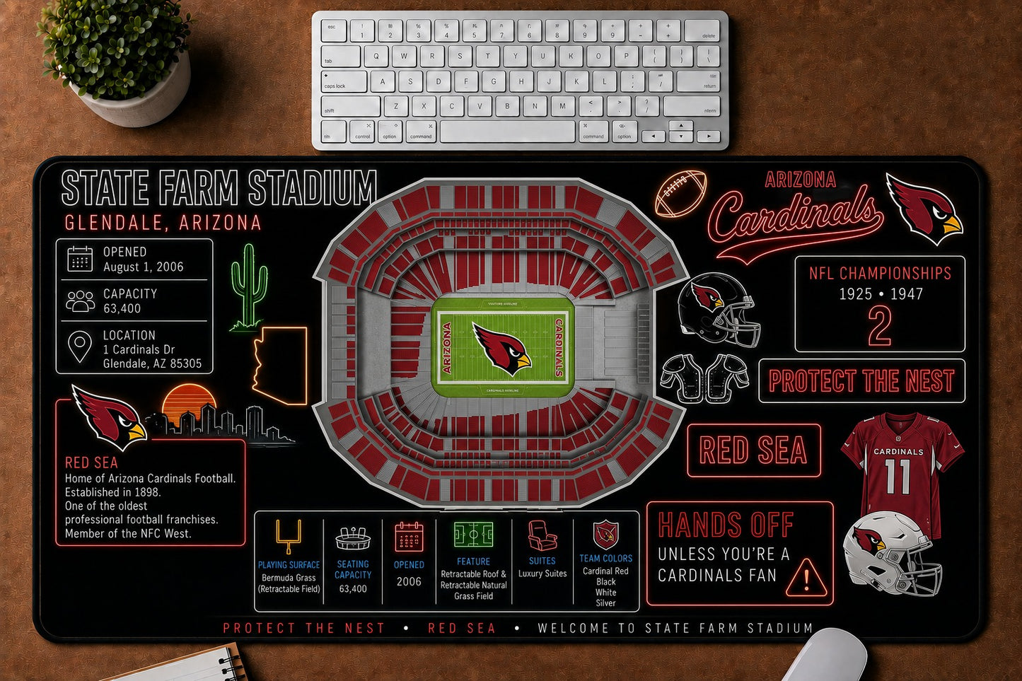 All Football Stadium Infographic Desk Mat Mouse Pad Plus Size Trending - 5to9vibe