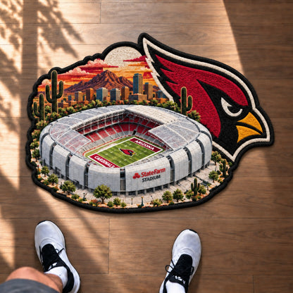 All Football Teams Logo Stadium Area Baseball Fan Custom Shape Rug Print Premium Welcome Mat Washable Black Border Personalized Football Custom Shape Rug