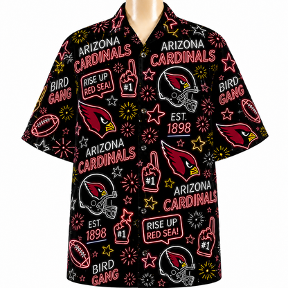 All Football Teams Neon Vibe Summer Button-Up Unisex Hawaiian Shirt For Men and Women