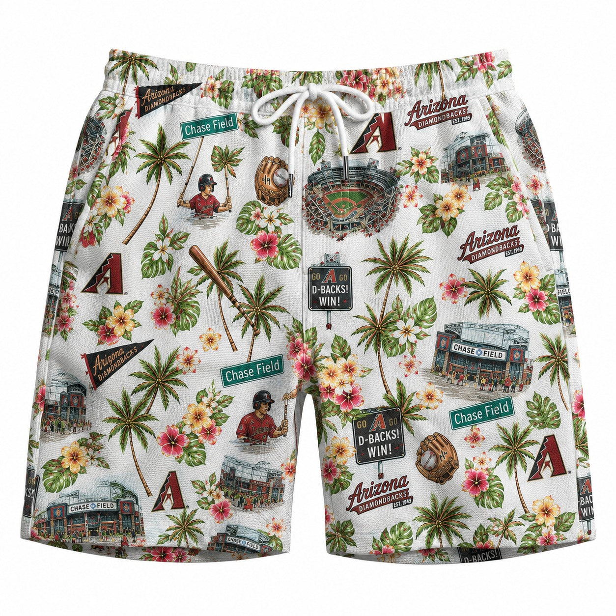 CC Baseball Teams Scenic Pattern Button-Up Unisex Hawaiian Shirt For Men and Women