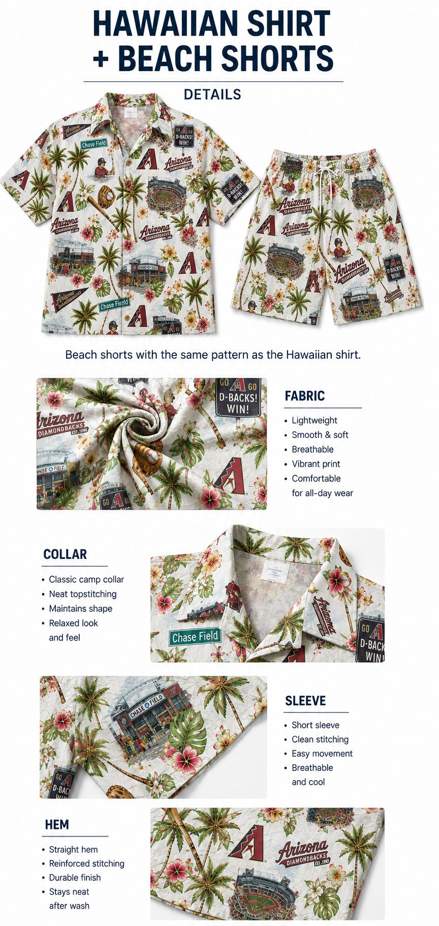 CC Baseball Teams Scenic Pattern Button-Up Unisex Hawaiian Shirt For Men and Women