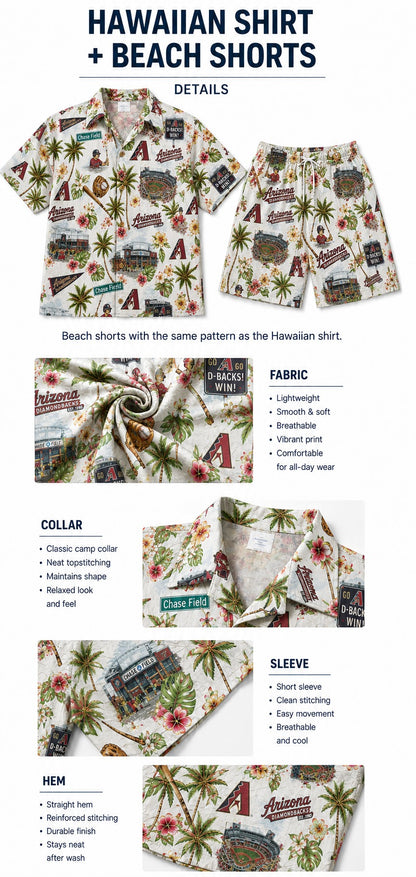 CC Baseball Teams Scenic Pattern Button-Up Unisex Hawaiian Shirt For Men and Women